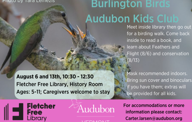 Birds of Burlington: An Audubon Birding Club for Kids