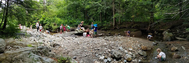 kids, brook, panorama