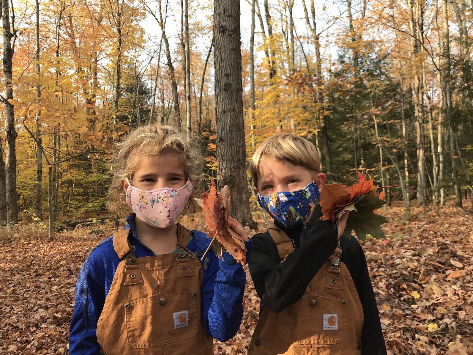young students explore fall adventures at Audubon Vermont during COVID