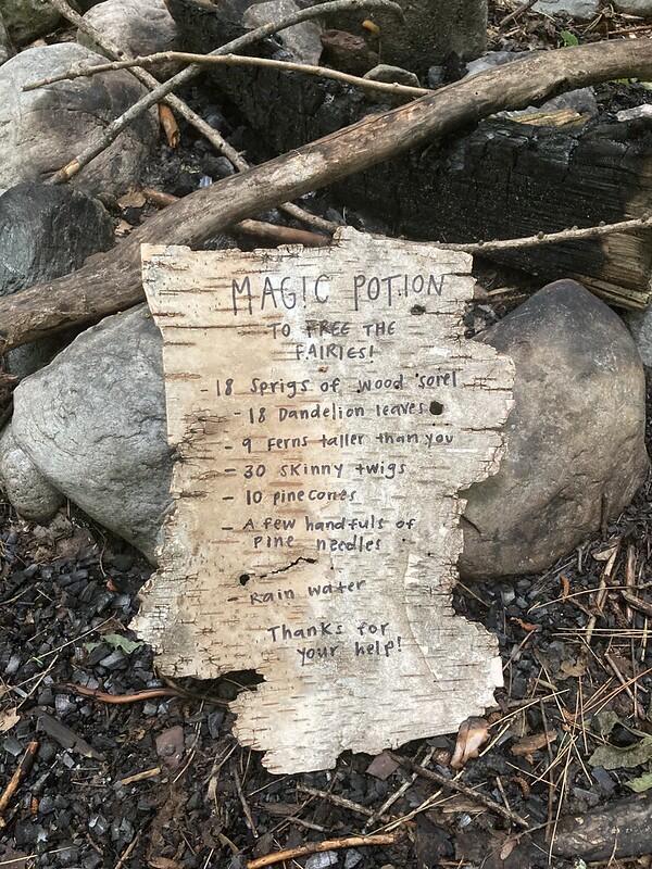 A fairy Potion recipe was found, written on birch bark
