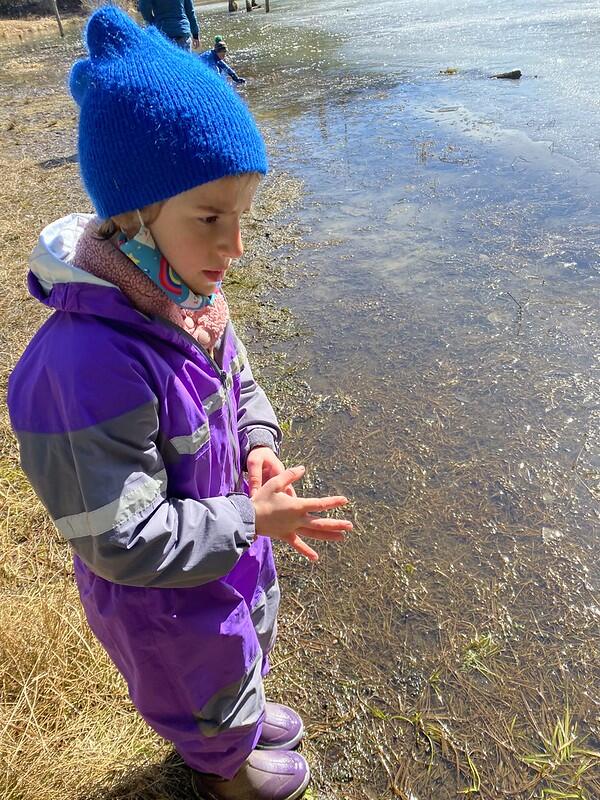 Student observing Beaver Pond