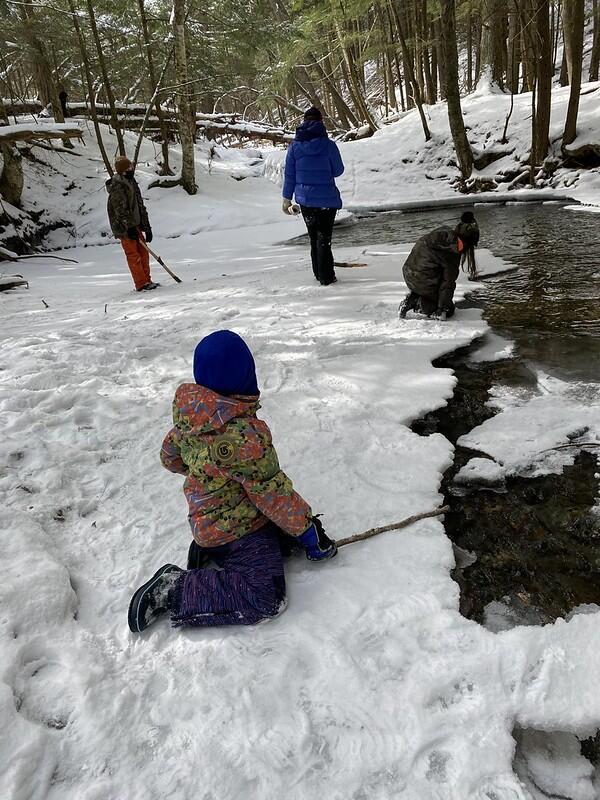 Students on the Frozen Brook