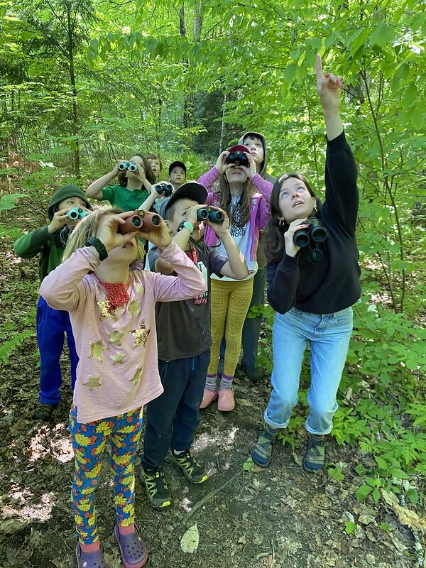 Students with Binoculars