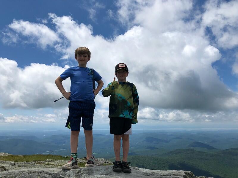 Two campers on top of camels hump