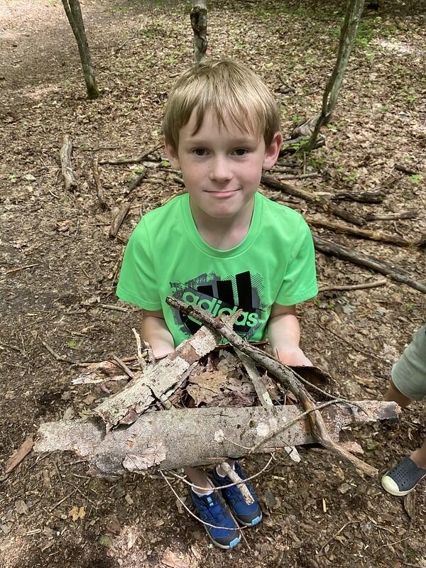 camper with the bird nest they built