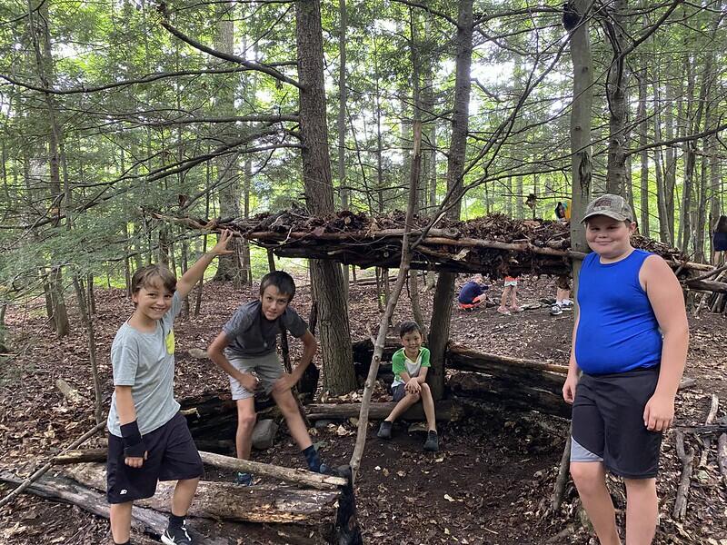 Four students with their fort