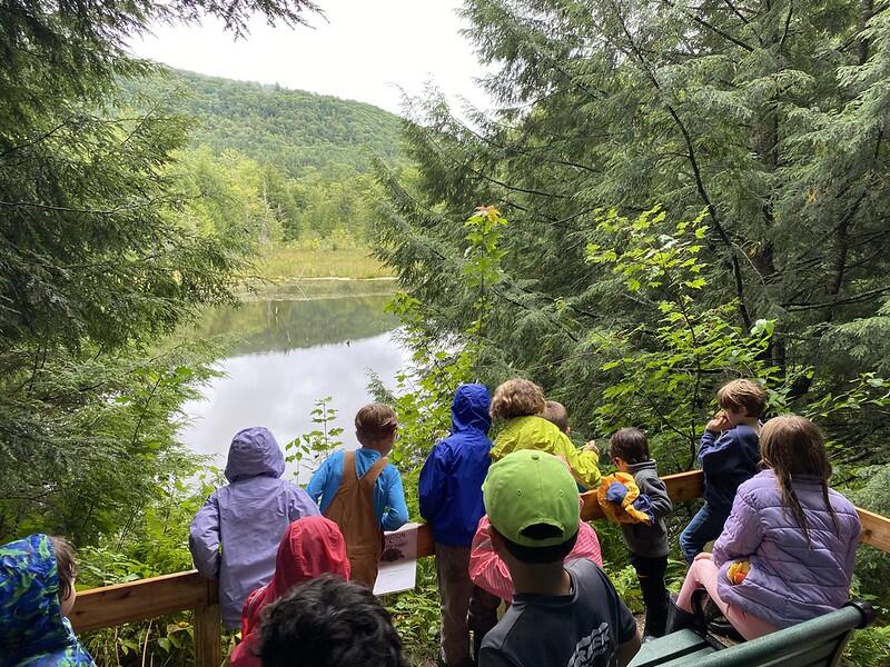 students at Beaver Pond Overlook