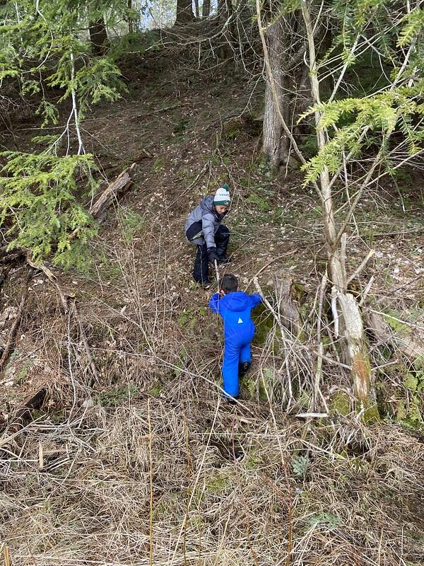 Students climbing