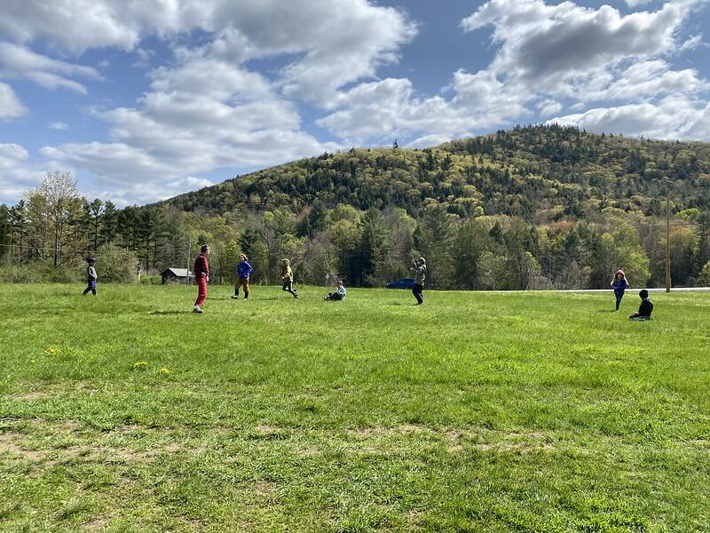 students running in the field