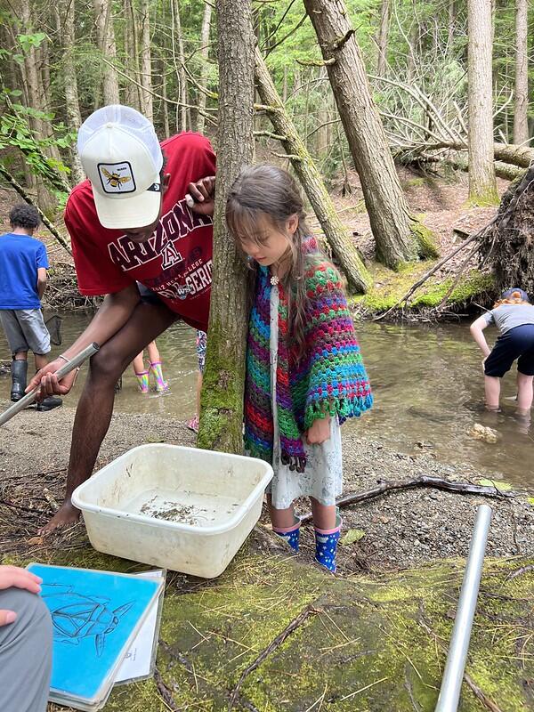 Brook with campers