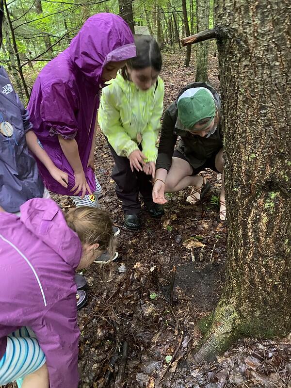 campers building mud creature homes