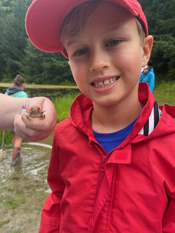 Camper with a frog