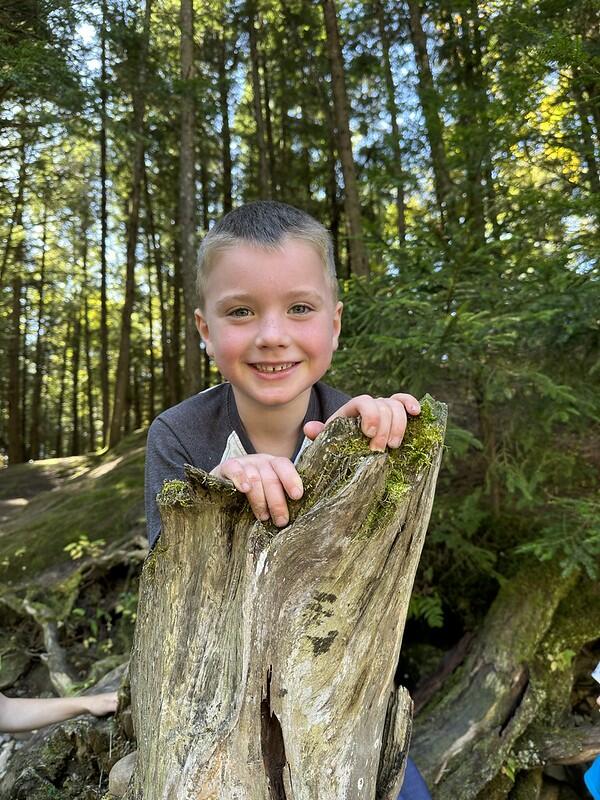 student on log