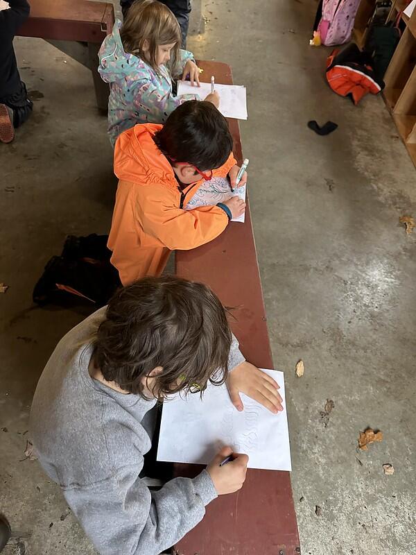 students drawing