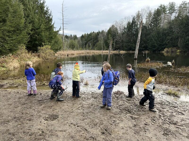 Students at beaver Pond
