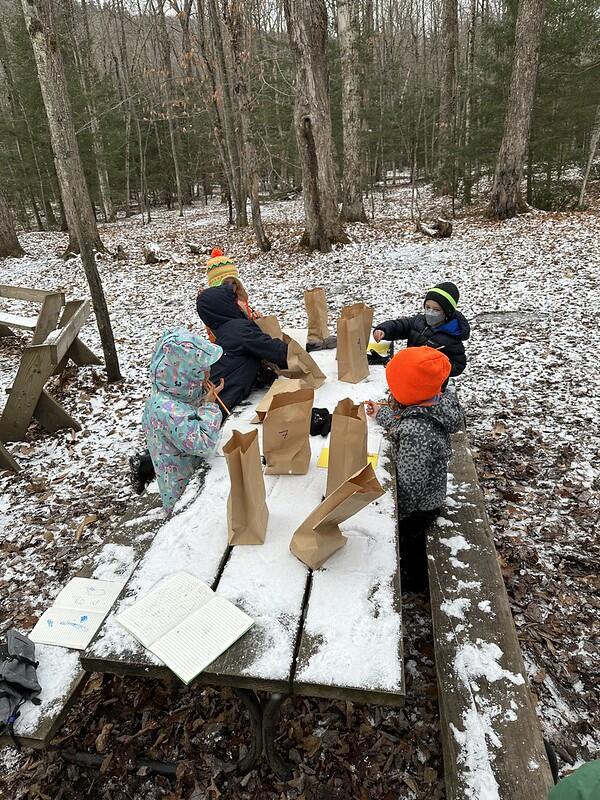 Students at picnic table