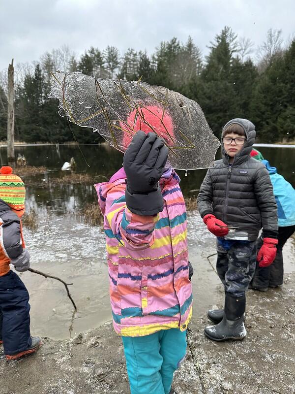 student holding up ice