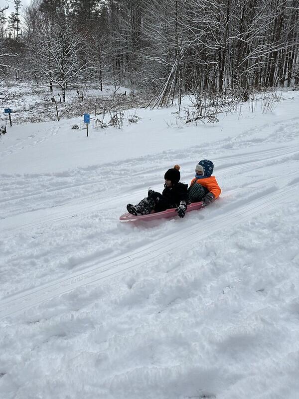 Students sledding