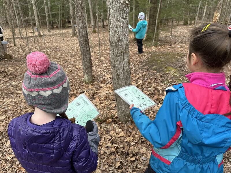 Students doing a scavenger hunt