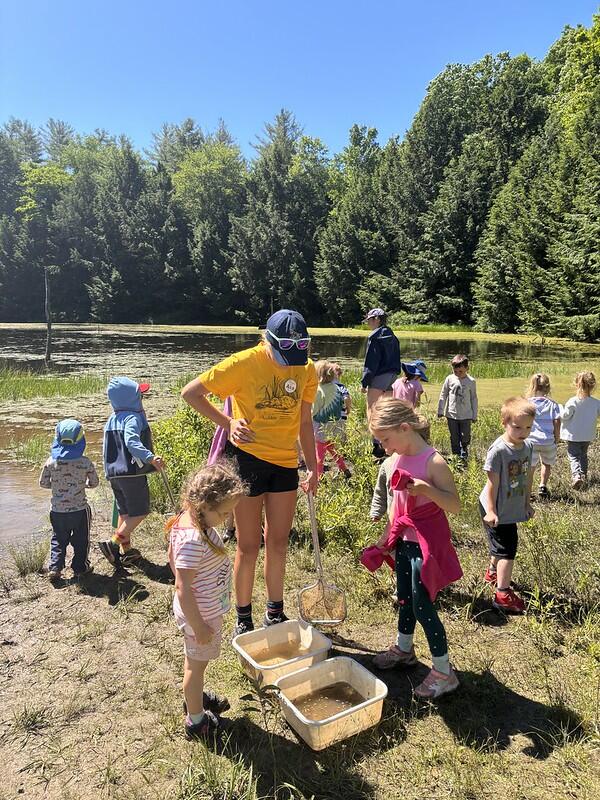 Campers at beaver pond