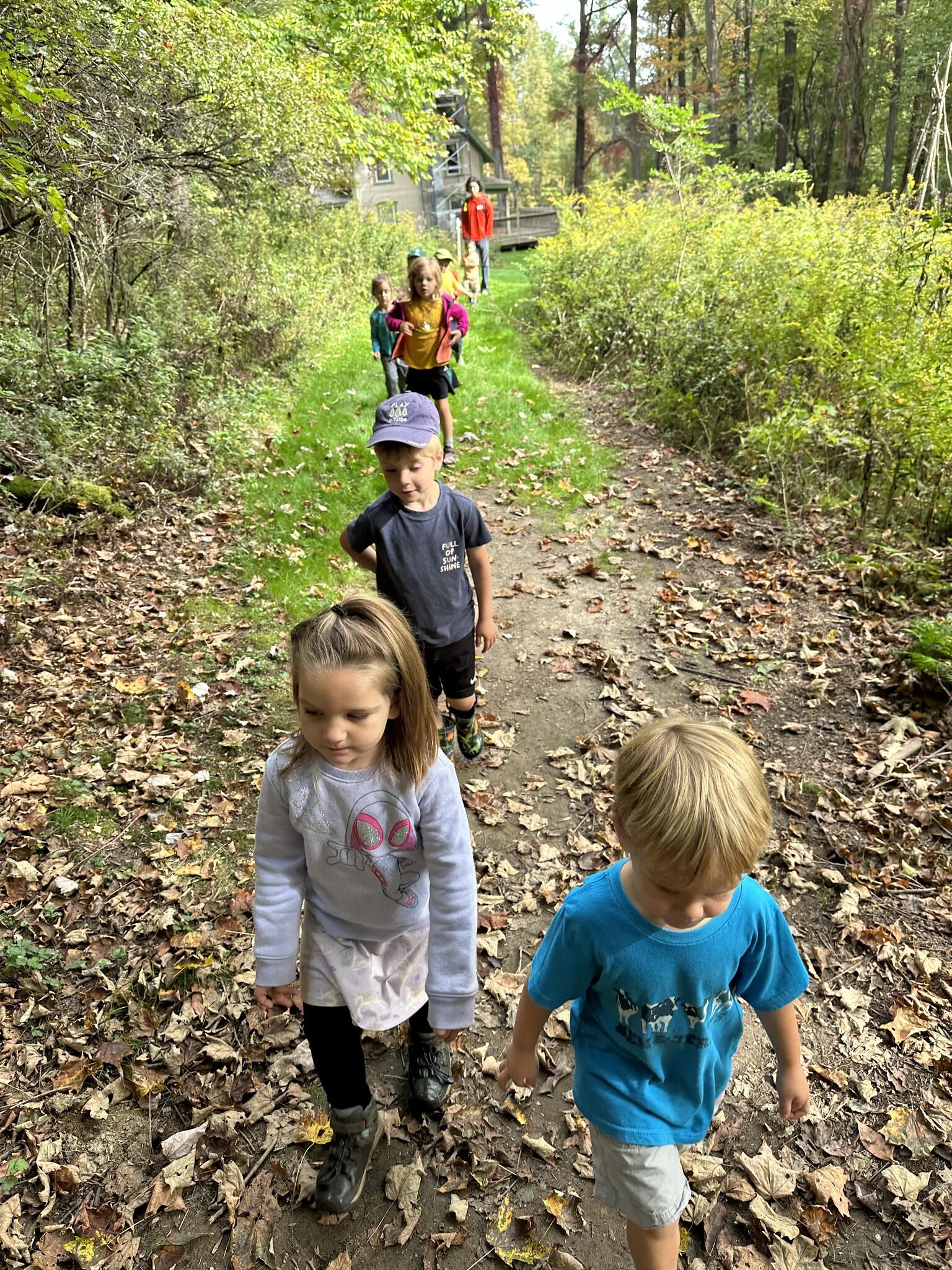 hiking with students