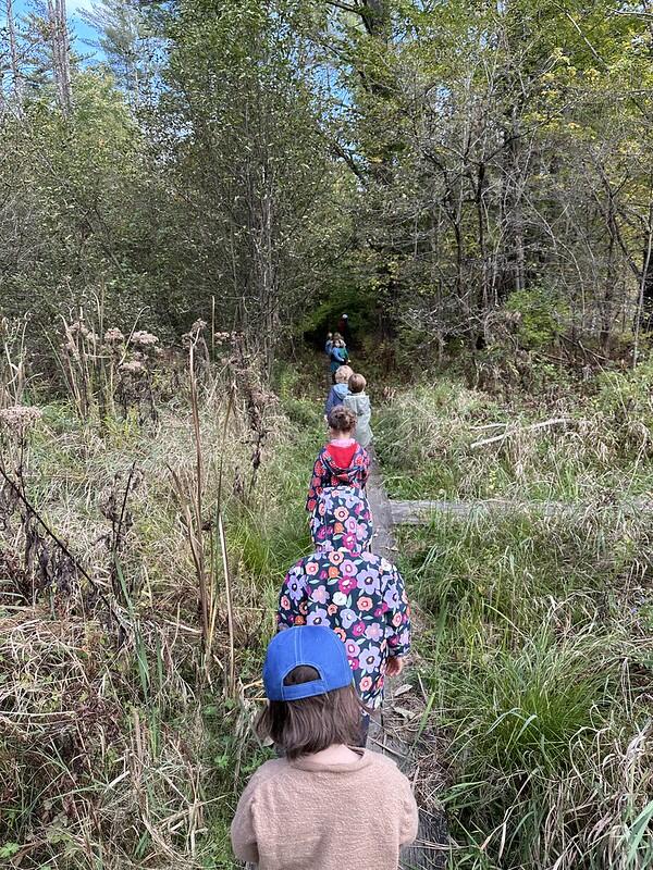 hiking on a trail