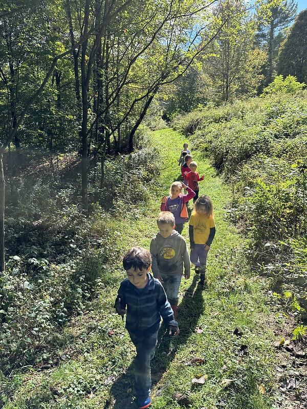 students on trail