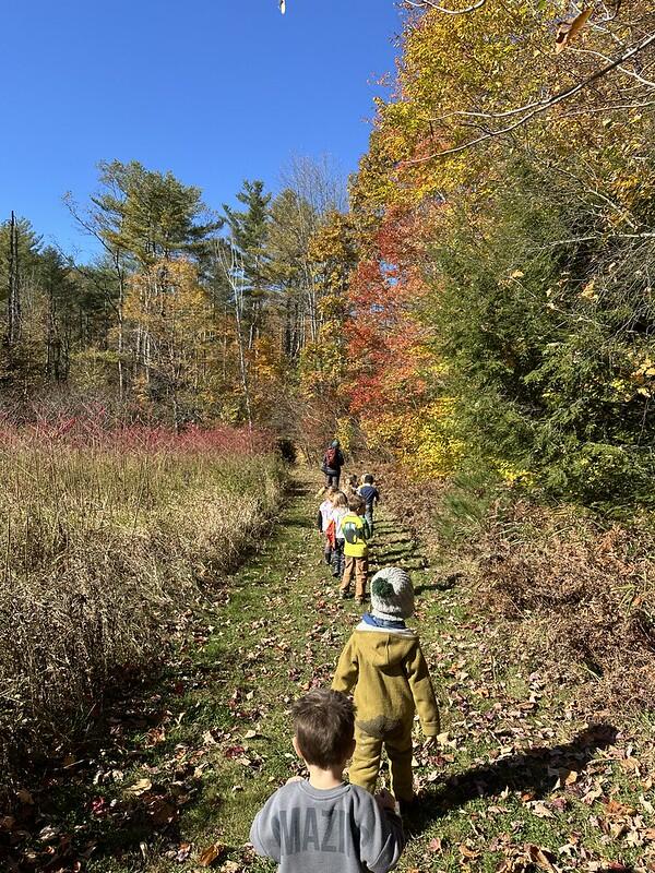 students on trail