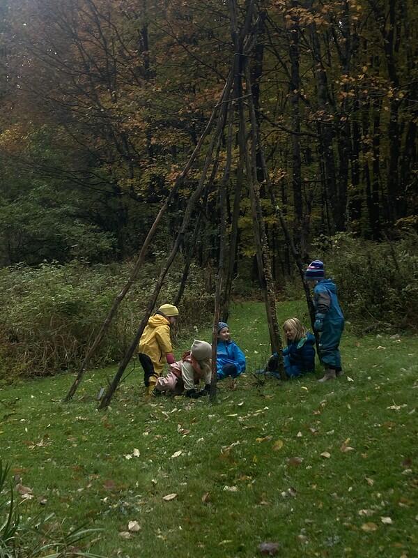 students playing in trellis 