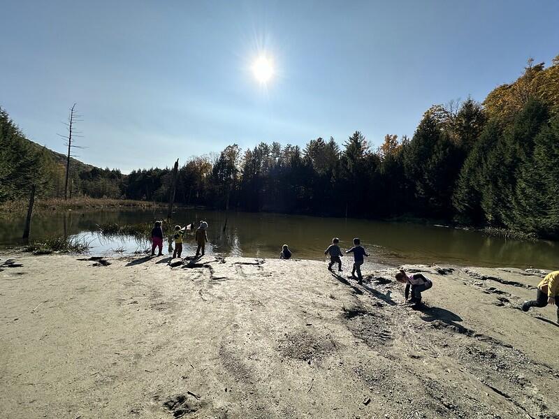 Students at beaver Pond Students at beaver Pond