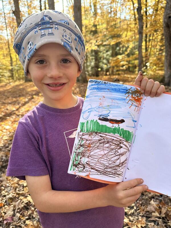 student with journal