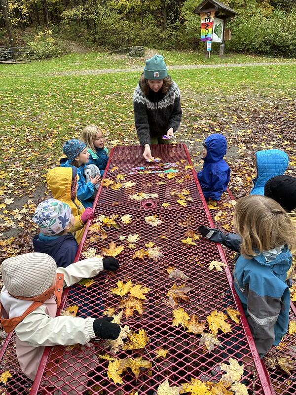 Students at picnic table