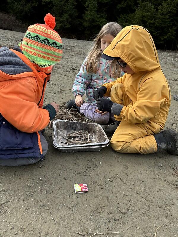 Students fire building