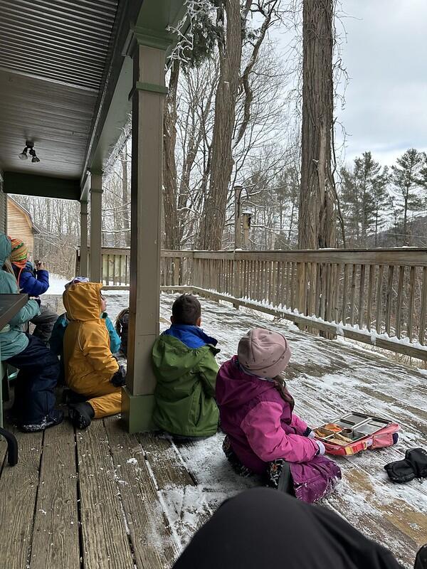 students bird watching students bird watching