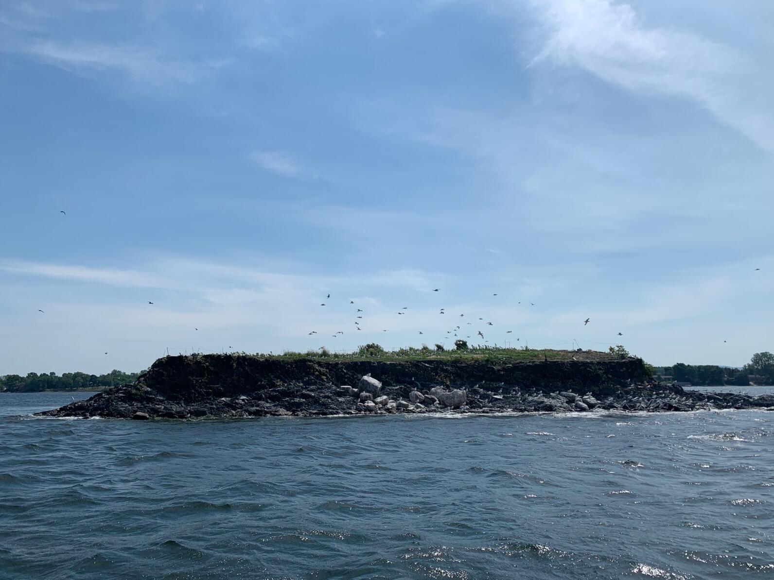 Poppasquash Island, a small, rocky island in northern Lake Champlain. 