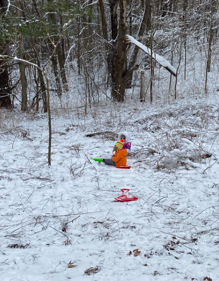 Spring sledding Spring sledding