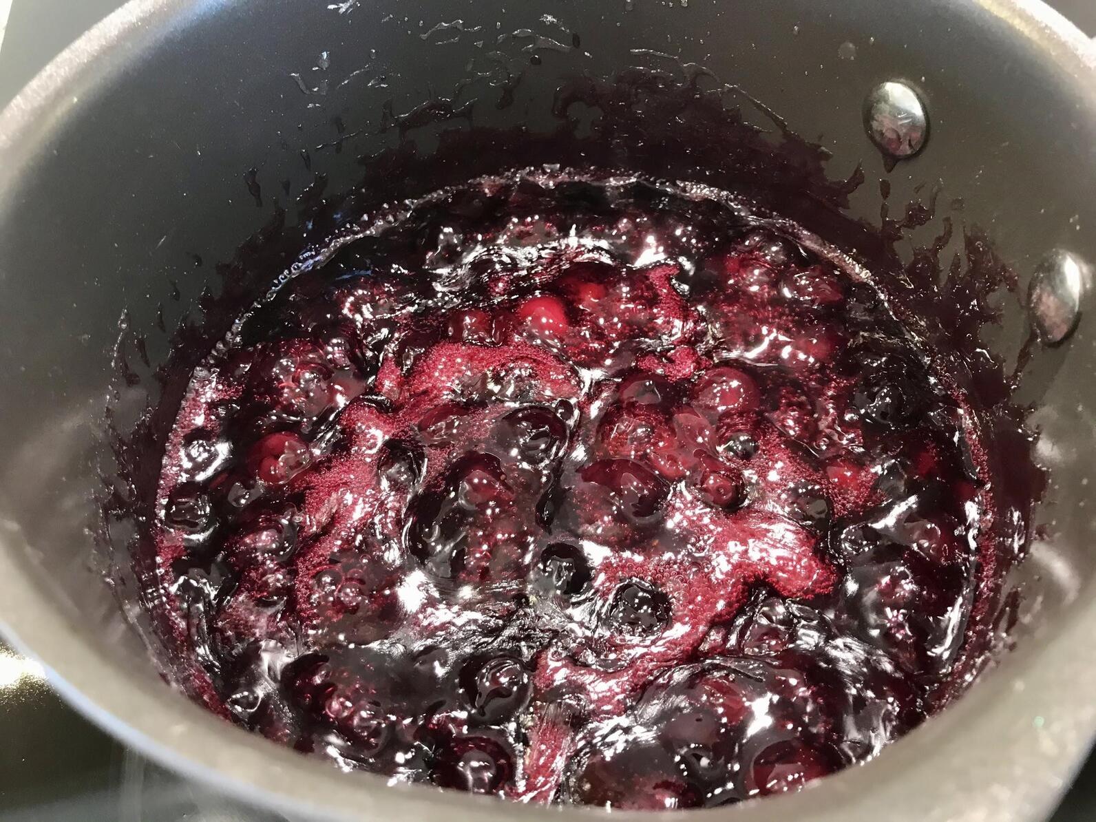 Making the berry and sugar mixture