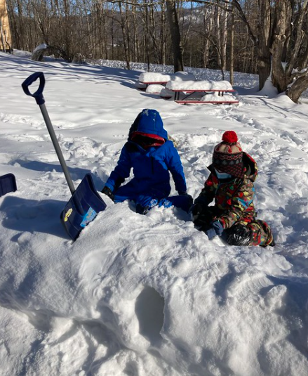 digging in the snow