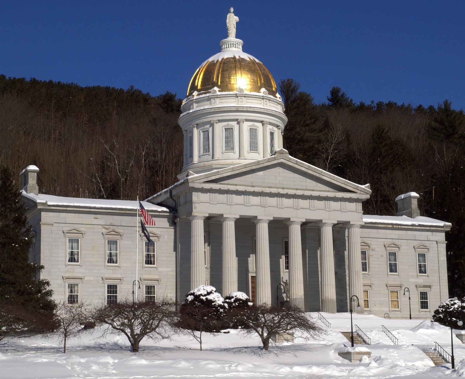 Vermont Statehouse in Winter
