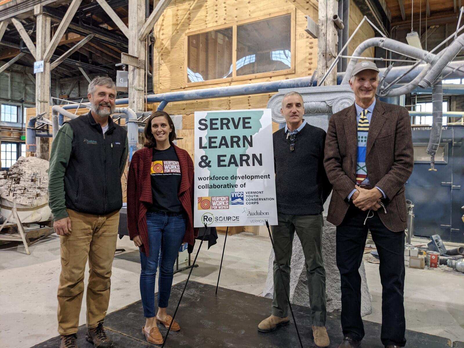 Serve. Learn. Earn. Program launch with Audubon Vermont, ReSOURCE, Vermont Works for Women, and the Vermont Youth Conservation Corps. 